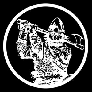 Hoodie - Black - White Circle - Mens Performance Zip Hoodie Design