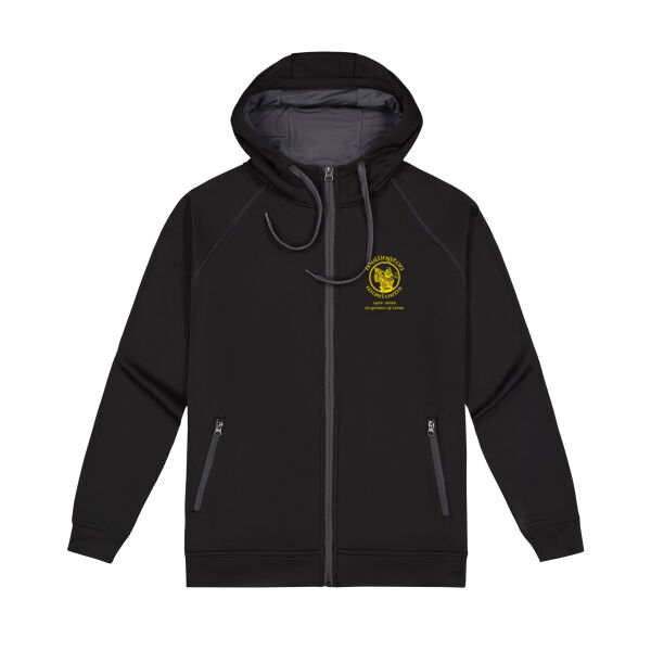 Hoodie - Black - Yellow 50yr Logo - Mens Performance Zip Hoodie Thumbnail