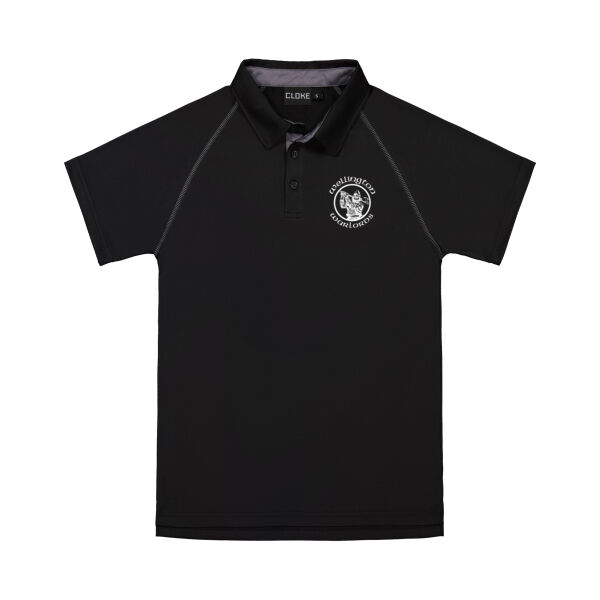 Polo - Black - White Logo - Performance Polo – Mens Thumbnail